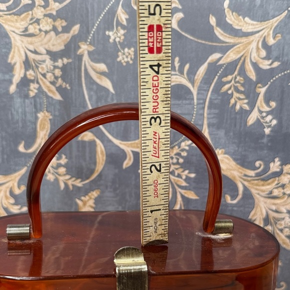 Vintage 1950s Dover Amber Lucite Box Purse - Picture 10 of 11